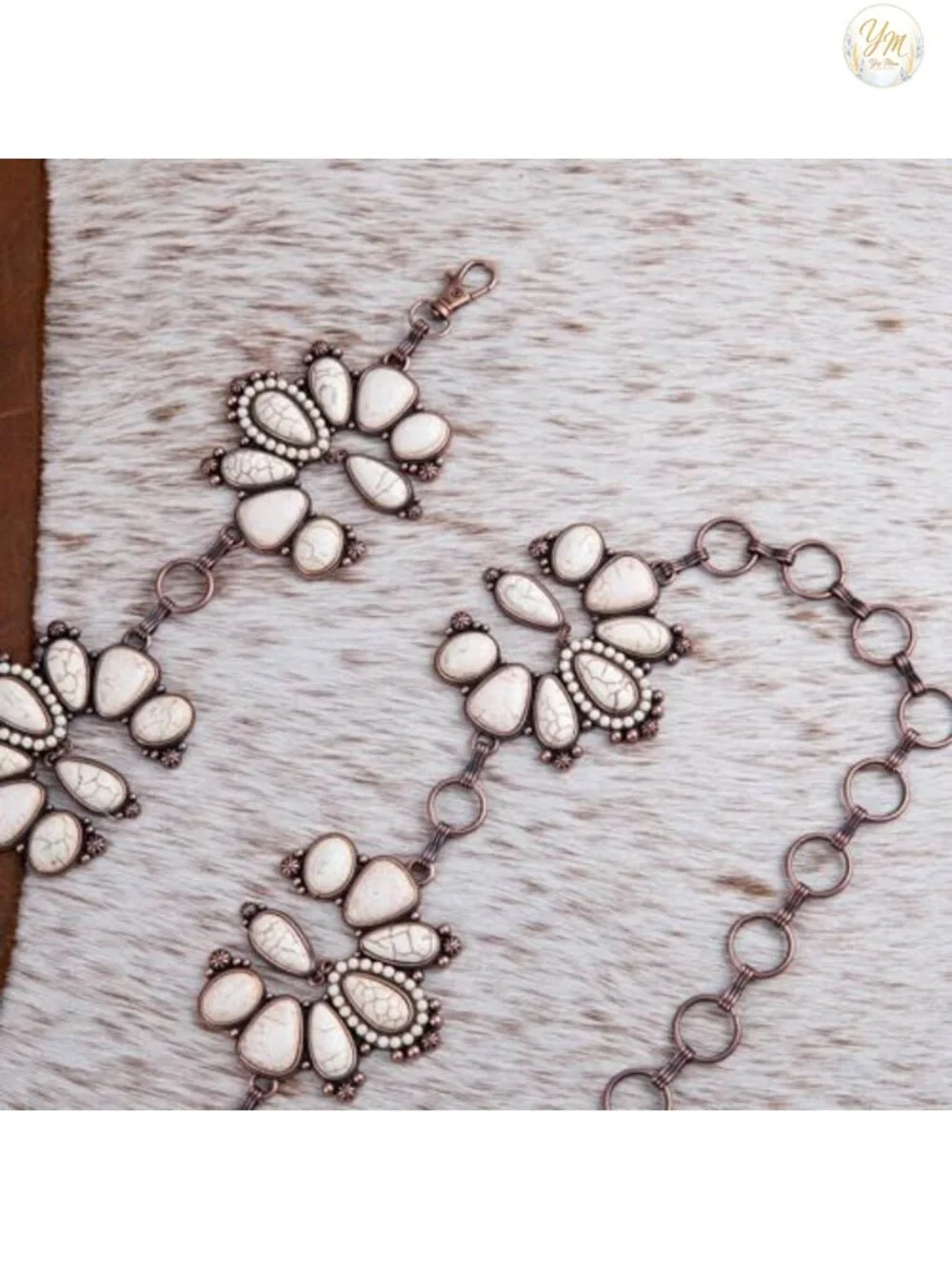 Western Concho Chain Belt Adjustable Metal Waist Chain for Women Boho